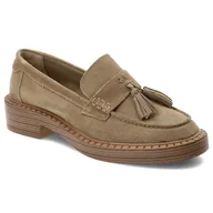 Półbuty damskie - Brązowe Półbuty S.Barski Stylowe Mokasyny Damskie - miniaturka - grafika 1