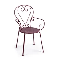Fotele i krzesła ogrodowe - Zestaw 2 krzeseł ogrodowych ze stali lakierowanej elektroforetycznie, z podłokietnikami i matowym wykończeniem w kolorze bordowym - miniaturka - grafika 1