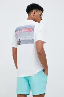 Koszulki męskie - Guess t-shirt plażowy kolor biały wzorzysty - grafika 1