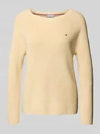 Swetry damskie - Sweter z dzianiny o kroju regular fit z czystej bawełny - miniaturka - grafika 1