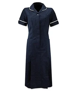 Alexandra AL-HE227NW-76U Seria AL-HE227 sukienka punktowa, białe lamówki/wykończenia, 76 cm klatka piersiowa, rozmiar 4, granatowy/biały - Sukienki - miniaturka - grafika 1