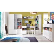 Zestawy mebli dla dzieci - Zestaw Mebli Młodzieżowych F Sigma Meblar Beton / Biały Lux / Dąb - miniaturka - grafika 1