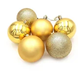Bombki - Bombki Na Choinkę Złote 8Cm Zawieszki Komplet 6 Szt - miniaturka - grafika 1