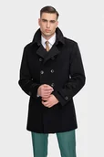 Płaszcze męskie - Czarny płaszcz męski ALVARO 00272A90GSA - miniaturka - grafika 1