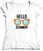 Gadżety dla niej i dla niego - Koszulka damska - HELLO SUMMER - Lato Wakacje - miniaturka - grafika 1