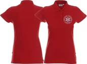 Odzież robocza - Promostars LPP - Koszulka Polo ratownicza czerwona damska odblaskowa - nadruk przód - miniaturka - grafika 1