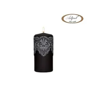 Świece - Świeca pieńkowa 150 x 70 koronka IV lakier matowy czarna - miniaturka - grafika 1