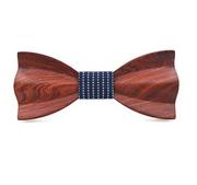 Krawaty i muchy męskie - Komplet drewniana muszka + poszetka H122 - miniaturka - grafika 1