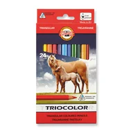 Przybory szkolne - Koh-i-Nor Kredki KOH-I-NOOR Triocolor 24 kolorów 9mm (3144) 00590KH - miniaturka - grafika 1