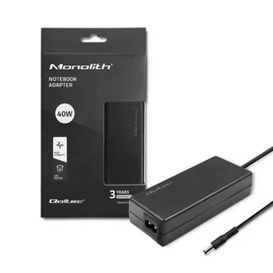 Qoltec ZASILACZ DO LAPTOPA 40W | 12V | 3.33A | 5.5*2.1 | +KABEL ZASILAJĄCY - Zasilacze do laptopów - miniaturka - grafika 1