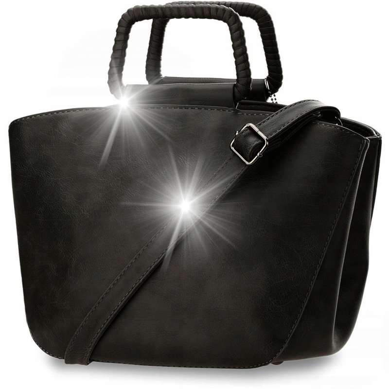 Klasyczna TOREBKA Damska SZTYWNY KUFEREK Shopper BAG Brelok MIŚ