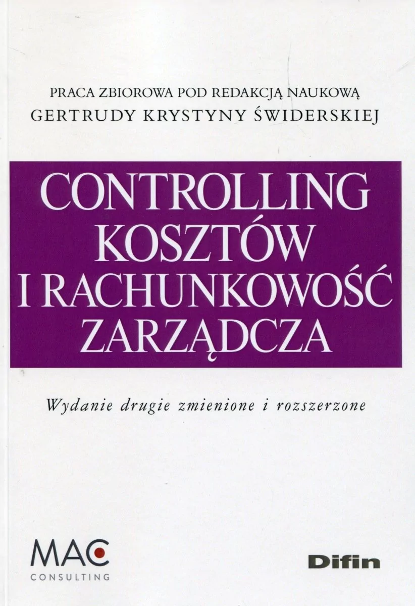 Difin Controlling i rachunkowość zarządcza kosztów - Świderska Gertruda Krystyna