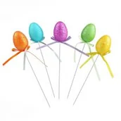 Pozostałe akcesoria świąteczne - Brokatowe pisanki na patyku 5 szt.) - miniaturka - grafika 1