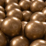 Zabawki sensoryczne - ﻿KiddyMoon Plastikowe piłeczki 7cm Zabawka zestaw kulek, złoty - miniaturka - grafika 1