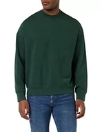 Bluzy męskie - Armani Exchange Męska bluza z logo Embossed Green Gles, bardzo duża, zielony widelec, XXL - miniaturka - grafika 1