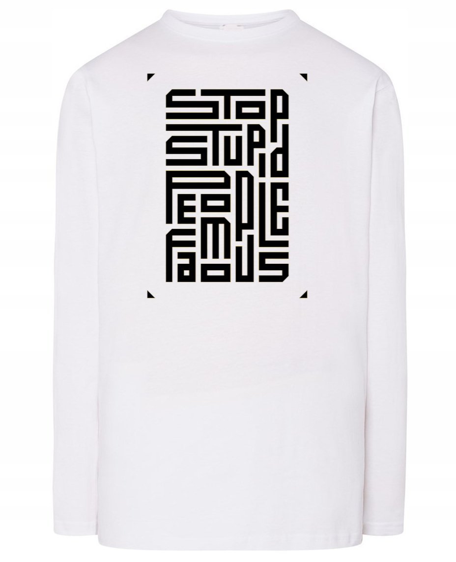 Longsleeve męski nadruk STOP STUPID PEOPLE r.4XL