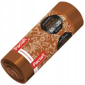 Worki na śmieci - Paclan brązowe worki do segregacji śmieci 60l 20szt biodegradowalne - miniaturka - grafika 1