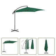 Parasole ogrodowe - The Living Store Parasol wiszący ze stalowym słupkiem - 250x250 cm - zielony - Parasol Wiszący - miniaturka - grafika 1