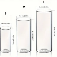 Inne - TEMU Zestaw 3 sztuk: cylindryczne wazony w kształcie pąków kwiatowych i uchwytów na świeczki typu huragan, przezroczyste cylindryczne uchwytów na - miniaturka - grafika 1