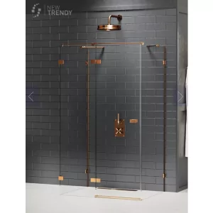 New Trendy 80x100 cm Avexa Copper Brushed EXK-3693 przyścienna lewa - Kabiny prysznicowe - miniaturka - grafika 2
