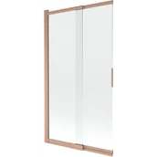 Parawany nawannowe - Mexen Fox parawan nawannowy 2-skrzydłowy przesuwny 100 x 150 cm, transparent, miedź szczotkowana - 891-100-002-65-00 - miniaturka - grafika 1