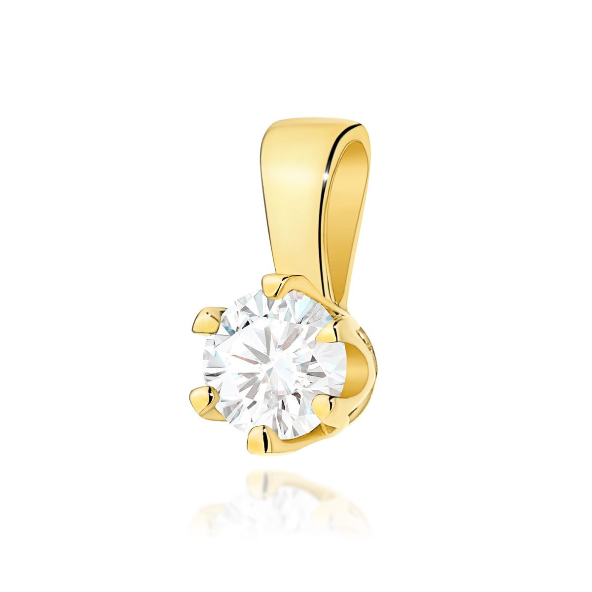 Złota zawieszka / wisiorek Diament 0,30ct żółte złoto pr. 585