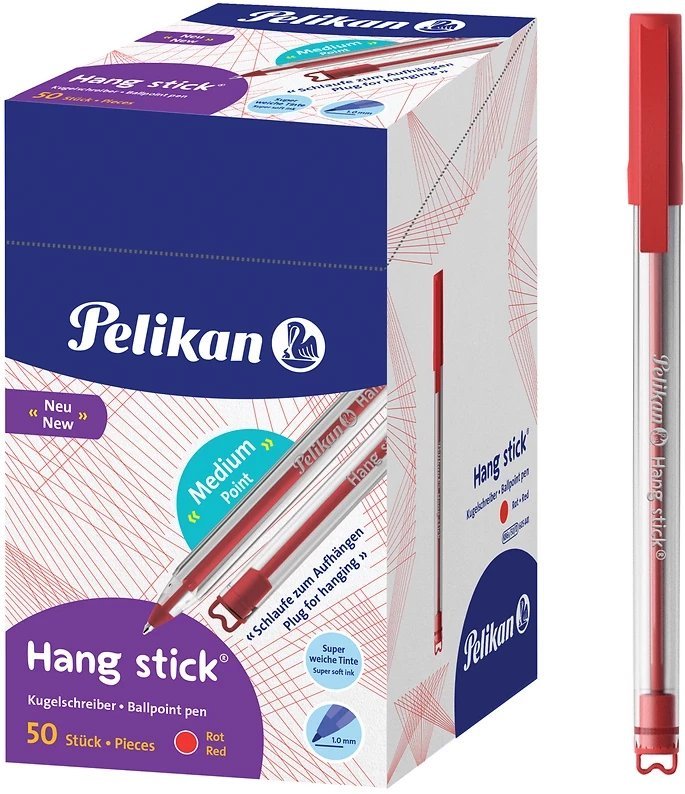 Długopis czerwony z uchwytem zawieszenia Hang Stick K86 1mm 50szt PELIKAN