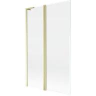 Parawany nawannowe - Mexen Mist L parawan nawannowy 2-skrzydłowy 110 x 150 cm, transparent, złoty szczotkowany - 8A9L-110-011-55-00 - miniaturka - grafika 1