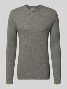 Sweter z dzianiny z prążkowanymi wykończeniami model ‘BRANKO’ - Swetry męskie - miniaturka - grafika 1