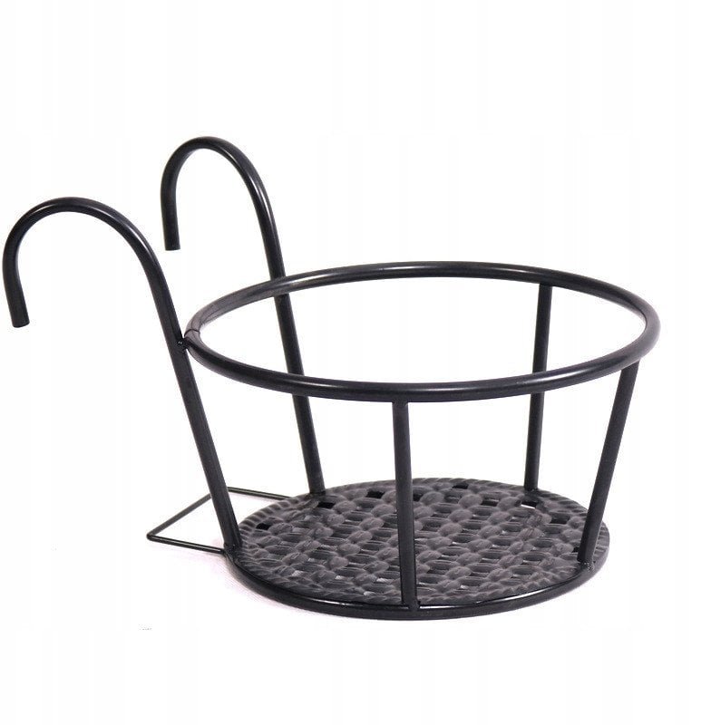 ITIMPORT DONICA Balkonowa WISZĄCA METALOWA STELAŻ Czarna 22cm