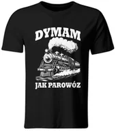 Koszulki męskie - Koszulka Dym@m jak parowóz? Śmieszny T-shirt z Nadrukiem, roz. L - miniaturka - grafika 1