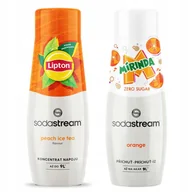 Syropy i koncentraty owocowe - 2x Syrop Sodastream Lipton Ice Tea Peach Brzoskwinia + Mirinda Zero Cukru - miniaturka - grafika 1