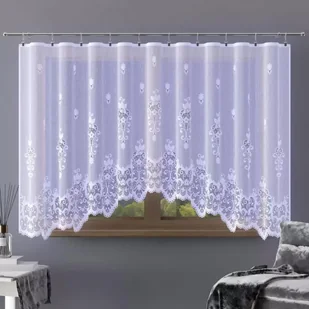 Firanka gotowa żakardowa Pietra A134 300x160 cm biała - 160 cm 300 cm - Firany - miniaturka - grafika 1