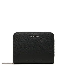 Calvin Klein Mały Portfel Damski Ck Must Md Zip Around_Caviar K60K612831 Czarny - Portfele - miniaturka - grafika 1