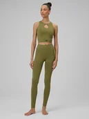 Legginsy - 4F Legginsy do jogi bezszwowe damskie - oliwkowe XS/S - miniaturka - grafika 1