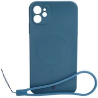 Etui i futerały do telefonów - Bizon Etui Case Silicone MagSafe do iPhone 11, granatowe - miniaturka - grafika 1