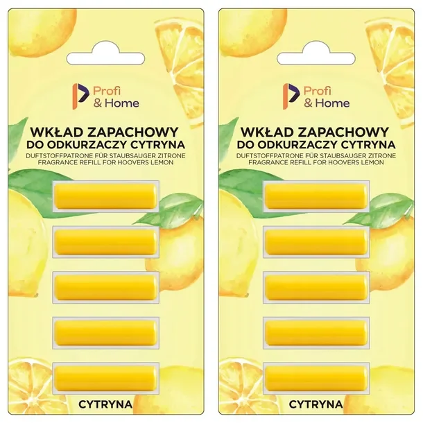 Zapach do odkurzacza Cytryna Wkłady zapachowe Pałeczki 10szt - Profi&Home