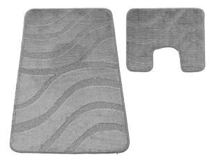 Szary komplet dywaników łazienkowych D6-K60 - Dywaniki łazienkowe Szary komplet dywaników łazienkowych D6-K60 - Dywaniki łazienkowe - miniaturka - grafika 1