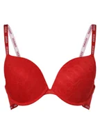 Biustonosze - GUESS Damski biustonosz push-up Kobiety czerwony jednolity, 032C - miniaturka - grafika 1