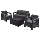 Meble ogrodowe - Allibert Zestaw mebli ogrodowych CORFU BOX SET grafitowy 223174 - miniaturka - grafika 1