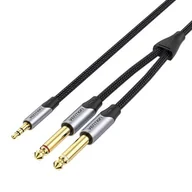 Kable - Kabel mini jack 3.5 mm do 2x jack 6.5 mm Vention BARHG 1.5m (szary) - miniaturka - grafika 1