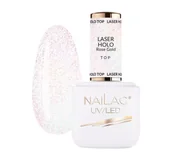Lakiery hybrydowe - NAILAC LASER HOLO TOP HYBRYDOWY ROSE GOLD 7ML - miniaturka - grafika 1