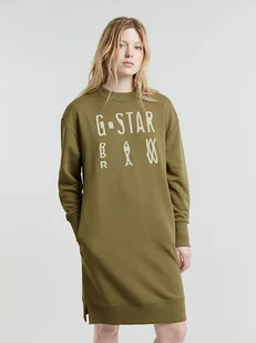 G-Star Sukienka dresowa w kolorze khaki - Sukienki - miniaturka - grafika 1