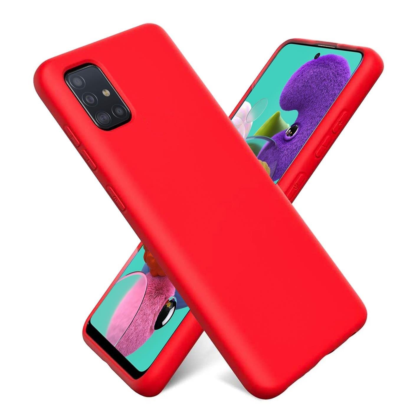 Etui na telefon komórkowy Samsung Galaxy A71 silikonowo-żelowe etui na telefon komórkowy, czerwone