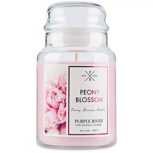 Świece - Purple River sojowa naturalna świeca zapachowa w szkle 22 oz 623 g - Peony Blossom - grafika 1