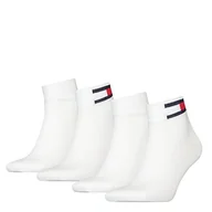 Skarpetki męskie - Tommy Hilfiger Męskie buty typu sneaker 4P Coastal Stripe Tencel Casual Sock, białe, 39/42, biały, 39-42 EU - miniaturka - grafika 1
