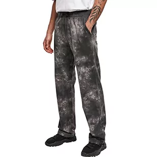 Urban Classics Męskie spodnie do biegania batik, spodnie dresowe z kieszenią boczną, kieszenią tylną i elastycznym ściągaczem ze sznurkiem i stoperami, wzór tie dye, rozmiar S do 5XL, Blackbird, XL - Spodenki męskie - miniaturka - grafika 1