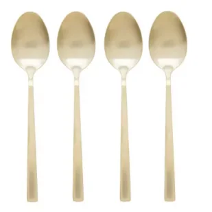 Excellent Houseware Zestaw łyżeczek deserowych w kolorze złota 4 szt. - Zestawy sztućców - miniaturka - grafika 1