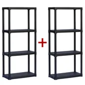 Szafy i regały magazynowe - B2B Partner Regał plastikowy TEMPO 1+1 GRATIS, 1330x600x300 mm, 4 półki 158195 - miniaturka - grafika 1