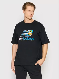 Koszulki męskie - New Balance T-Shirt At Amp Logo MT21503 Czarny Oversize - grafika 1